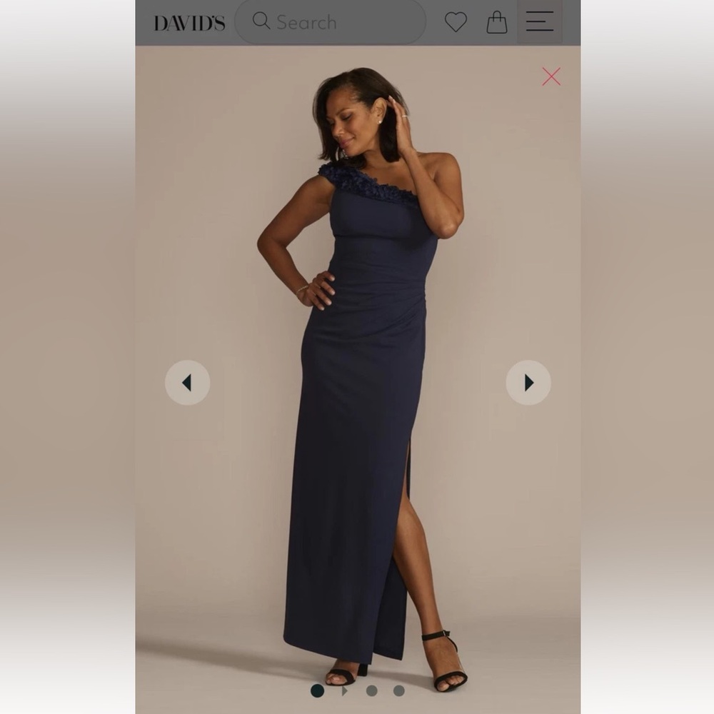 Oleg Cassini Soutache navy mother of the bride dress